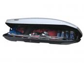 Thule tetőbox - Spirit 820 fényes ezüst - Nyitott állapotban
